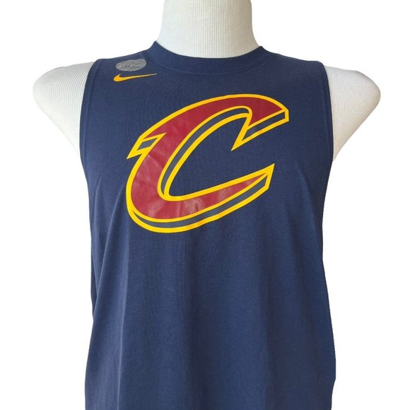 Nike Mens Medium Cleveland Cavaliers Tank Top Shirt Blue Sleeveless NBA New - Picture 3 of 12